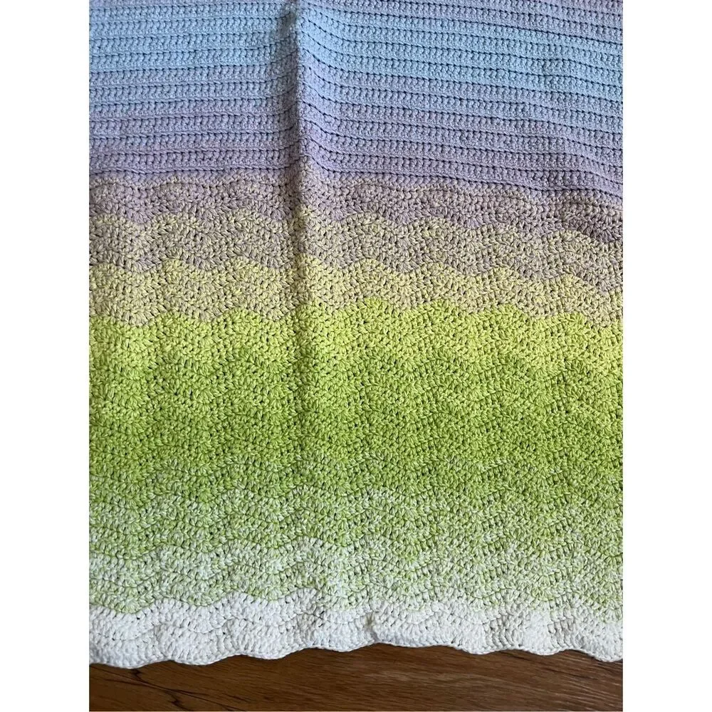 Hand crochet multicolor baby blanket